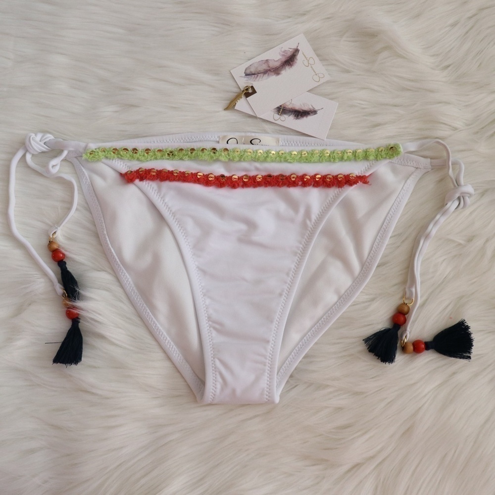 NWT Jessica Simpson White Green Tropical Print Bikini Swim Set Size XL - Picture 8 of 12